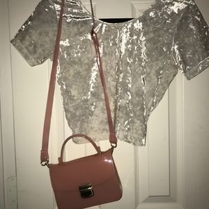 American Apparel crushed velvet crop top